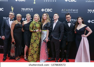 TORONTO, CANADA - MARCH 31, 2019: Eugene Levy, Karen Robinson, Noah Reid, Catherine O'Hara, Jennifer Robertson, Emily Hampshire, Daniel Levy And Annie Murphy At 2019 Canadian Screen Awards. 