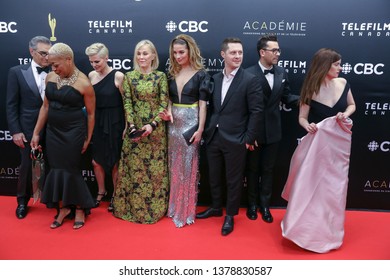 TORONTO, CANADA - MARCH 31, 2019: Eugene Levy, Karen Robinson, Noah Reid, Catherine O'Hara, Jennifer Robertson, Emily Hampshire, Daniel Levy And Annie Murphy At 2019 Canadian Screen Awards. 