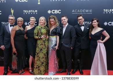 TORONTO, CANADA - MARCH 31, 2019: Eugene Levy, Karen Robinson, Noah Reid, Catherine O'Hara, Jennifer Robertson, Emily Hampshire, Daniel Levy And Annie Murphy At 2019 Canadian Screen Awards. 