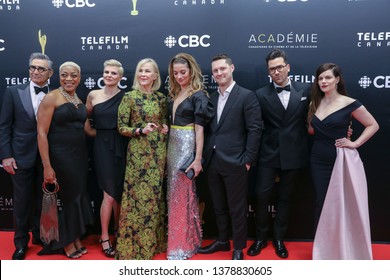 TORONTO, CANADA - MARCH 31, 2019: Eugene Levy, Karen Robinson, Noah Reid, Catherine O'Hara, Jennifer Robertson, Emily Hampshire, Daniel Levy And Annie Murphy At 2019 Canadian Screen Awards. 