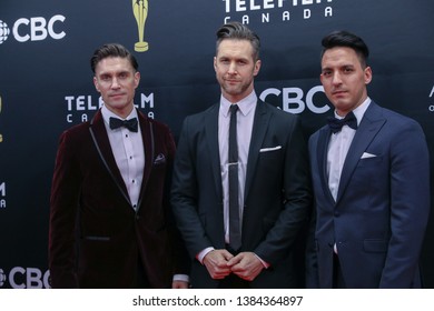 TORONTO, CANADA - MARCH 31, 2019: Michael Rowe, Vince Buda And Matt Wells At 2019 Canadian Screen Awards. 