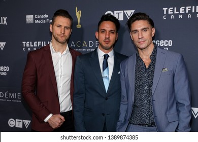 TORONTO, CANADA - MARCH 31, 2019: Vince Buda, Matt Wells, Michael Rowe At 2019 Canadian Screen Awards. 