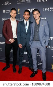 TORONTO, CANADA - MARCH 31, 2019: Vince Buda, Matt Wells, Michael Rowe At 2019 Canadian Screen Awards. 