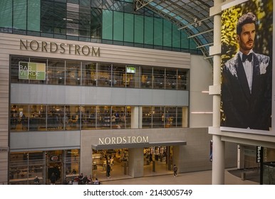 TORONTO, CANADA - MARCH  31 , 2022:  Nordstrom Department Store Entrance At The Eaton Centre