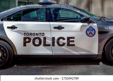 Toronto, Canada - May 16, 2020: Toronto Police Car Side View. The Toronto Police Service Is The Largest Municipal Police Service In Canada. 