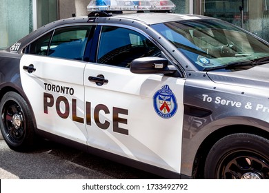 Toronto, Canada - May 16, 2020: Toronto Police Car Side View. The Toronto Police Service Is The Largest Municipal Police Service In Canada. 