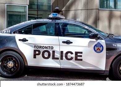 
Toronto, Canada - May 16, 2020: Toronto Police Car Side View. The Toronto Police Service Is The Largest Municipal Police Service In Canada.
