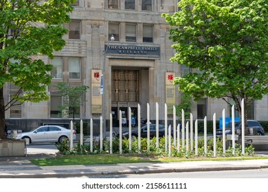 Toronto, Canada - May 19, 2022: The Entrance Of Campbell Family Cancer Research Institute (Princess Margaret Cancer Centre) In Toronto, The Largest Cancer Centre In Canada. 