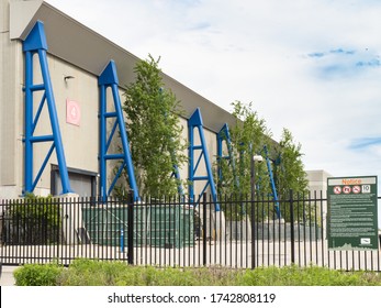 Toronto Canada, May 27, 2020; Sound Stage Building With Unique Truss Structure At Pinewood Toronto Studios Movie Studio Facility In Toronto