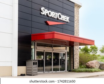 Toronto Canada, May 27, 2020; Entrance To Canadian Sporting Goods Retail Business Sport Chek In The Sherway Gardens Shopping Mall