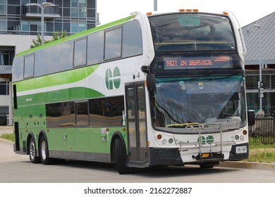 TORONTO, CANADA - May 28,2021: Go Bus At Richmond Hill Bus Terminal In Toronto. GO Transit Is The Regional Public Transit Service For The Greater Toronto And Hamilton Area.