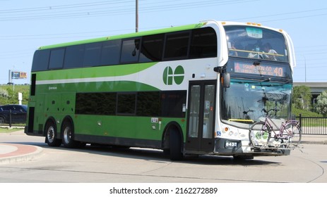 TORONTO, CANADA - May 28,2021: Go Bus At Richmond Hill Bus Terminal In Toronto. GO Transit Is The Regional Public Transit Service For The Greater Toronto And Hamilton Area.