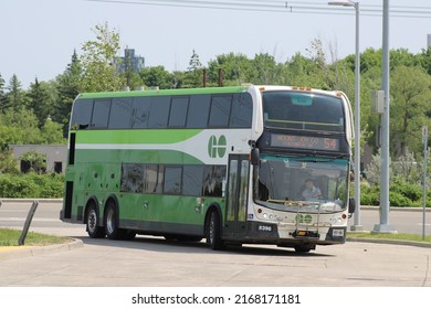 TORONTO, CANADA - May 30,2021: Go Bus At Richmond Hill Bus Terminal In Toronto. GO Transit Is The Regional Public Transit Service For The Greater Toronto And Hamilton Area.