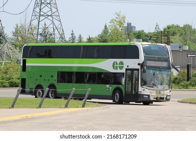 TORONTO, CANADA - May 30,2021: Go Bus At Richmond Hill Bus Terminal In Toronto. GO Transit Is The Regional Public Transit Service For The Greater Toronto And Hamilton Area.