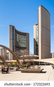 TORONTO, CANADA - MAY 4, 2007: Building Of New City Hall - Home Of Municipal Government Of Toronto, Ontario, Canada. It Was Designed By Architect Viljo Revell  And Landscape Architect Richard Strong.