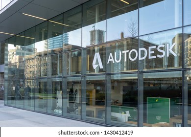 Toronto, Canada - May 5, 2019: Autodesk Canada office in Toronto, an American  software corporation makes software for the architecture, engineering, construction, manufacturing, etc.