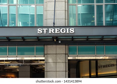 Toronto, Canada - May 5, 2019:  The St. Regis Toronto Sign Is Seen In Toronto. St. Regis Is A 5-star Hotel, Part Of The Marriott Family Of Hotels. 
