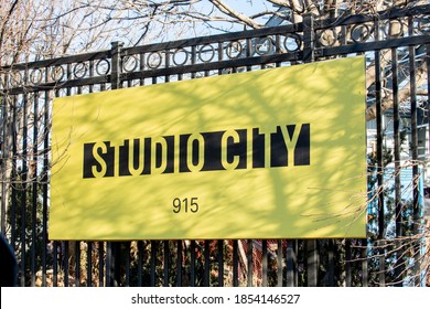 Toronto, Canada, November 14, 2020; The Sign On The Fence Of The Toronto Studio City Movie And Film Production Studio Lot