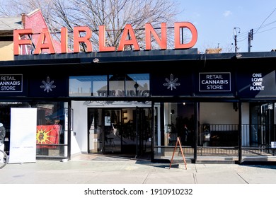 Toronto, Canada - November 14, 2020: One Plant Kensington Cannabis Dispensary
Store Located In The Old Zimmerman's Fairland Grocery Store At Kensington Market In Toronto. 
