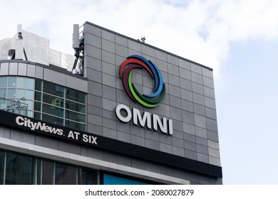 Toronto, Canada - November 16, 2021: Omni TV Station In Toronto.  Omni Is A Canadian Television System And Specialty Channel That Is Owned By The Rogers Media.