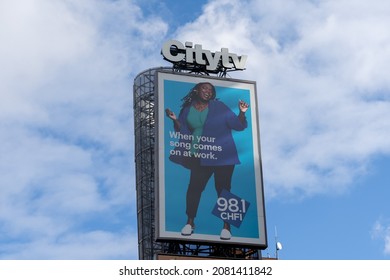 Toronto, Canada - November 16, 2021: Citytv’s Sign At Omni TV Station In Toronto. Citytv Is A Canadian Television Network Owned By The Rogers Sports And Media Subsidiary Of Rogers Communications.