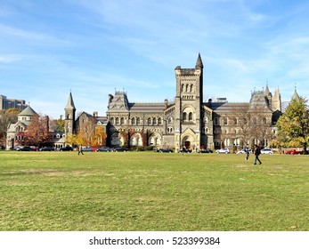 Toronto, Canada - November, 2016: The Main Building Of The University Of Toronto.