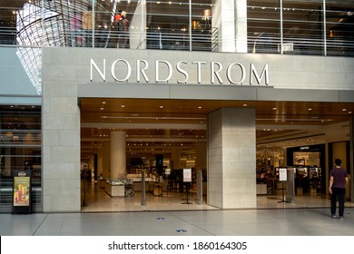 Toronto, Canada - November 9, 2020: Nordstorm Storefront In The Eaton Centre Shopping Mall In Toronto. Nordstrom Is An American Chain Of Department Stores Founded In 1901.