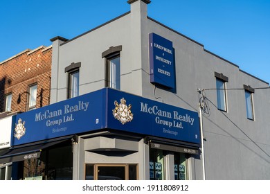 
Toronto, Canada - November 9, 2020: McCann Realty Group Ltd., Office Sign In Toronto, Canada. McCann Realty Is A Full Service Brokerage. 
