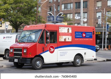 Toronto, Canada - Oct 16, 2017: Canada Post Mail Delivery Van In The City Of Toronto. Province Of Ontario, Canada