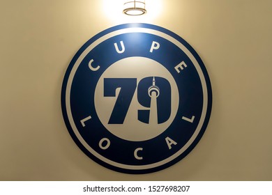 Toronto, Canada- October 10, 2019: CUPE Local 79 Sign In Toronto, Canada.  The Canadian Union Of Public Employees Is Canada's Largest Union. 