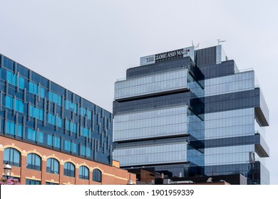 Toronto, Canada - October 12, 2020: Globe And Mail Headquarters Building In Toronto. The Globe And Mail Is A Canadian Newspaper Printed In Five Cities In Western And Central Canada.