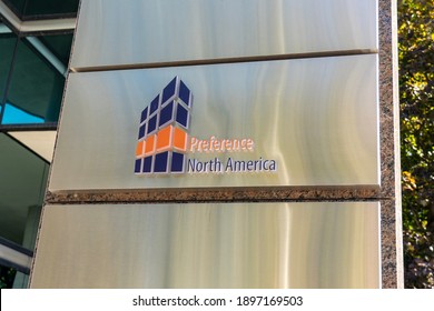 Toronto, Canada - October 14, 2020: Preference North America Company Sign At York Mills Centre In Toronto, Canada. Preference North America Is A Software Company. 