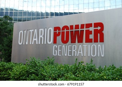 TORONTO, CANADA - Ontario Power Generation - Logo / Sign At Entrance - Near Queens Park On University Avenue - July 2017