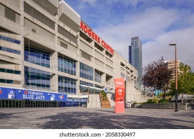 Toronto  Canada - September 24, 2021: An Exterior View Of The Rogers Centre In Toronto, Home Of The Toronto Blue Jays.