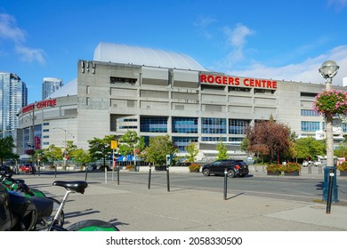 Toronto  Canada - September 24, 2021: An Exterior View Of The Rogers Centre In Toronto, Home Of The Toronto Blue Jays.