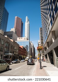 TORONTO, CANADA - SEPTEMBER 25: Skyscrapers Over Traffic Jam On An Ordinary Day In Toronto, Ontario On September 25, 2013