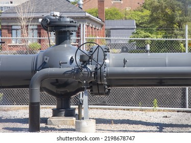 Toronto, Canada, September 3, 2022; Underground High Pressure Gas Pipeline Valve At Enbridge In Toronto