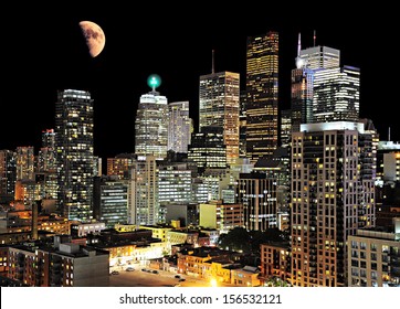 Toronto center. Night city view. Canada. - Shutterstock ID 156532121