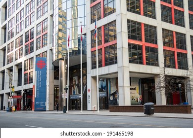 TORONTO - CIRCA APR 2014: The Canadian Broadcasting Corporation Building, Located In Downtown Toronto, Canada On Front Street.