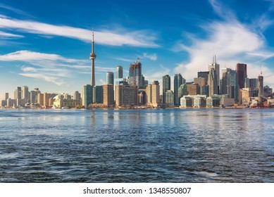 Toronto City Skyline On Sunny Summer Day, Toronto, Ontario, Canada.