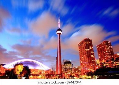 Toronto CN Tower At Night