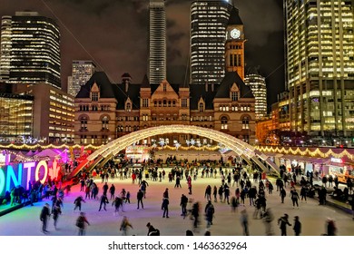 Toronto Downtown Christmas City Hall Skating