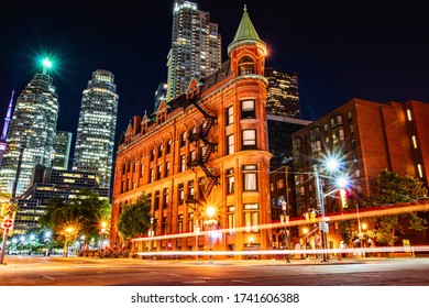 Toronto Downtown Skyline At Night