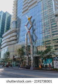 Toronto, June 22, 2022 - Ron Arad's Safe Hands Sculpture Outside One Bloor Street East