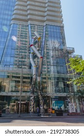 Toronto, June 22, 2022 - Ron Arad's Safe Hands Sculpture Outside One Bloor Street East