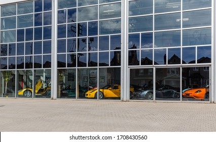 Toronto - March 17 2019  - Automotive Showroom With High End Sports Cars On Display.