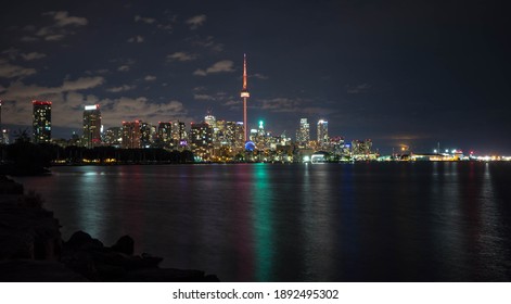 Toronto Night Time Skyline Long Exposure