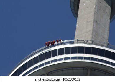 Toronto, ON / Canada - July 29th 2012: People Walking On CN Tower Edge