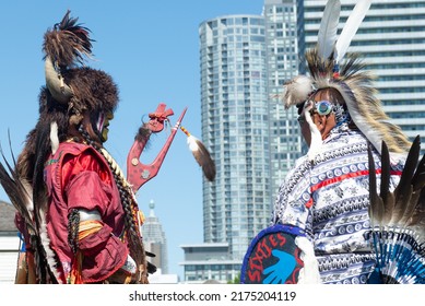 Toronto, ON, Canada - June 18, 2022: Dancer During The National Aboriginal Day And Indigenous Arts Festival. The Festival Celebrates Indigenous And Metis Culture Through Traditional And Contemporary.