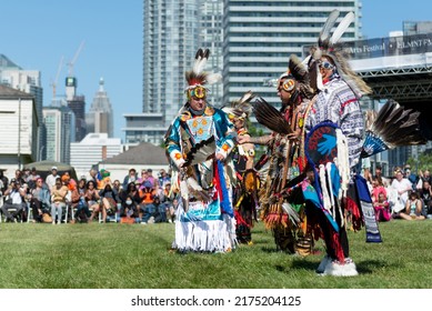 Toronto, ON, Canada - June 18, 2022: Dancer During The National Aboriginal Day And Indigenous Arts Festival. The Festival Celebrates Indigenous And Metis Culture Through Traditional And Contemporary.